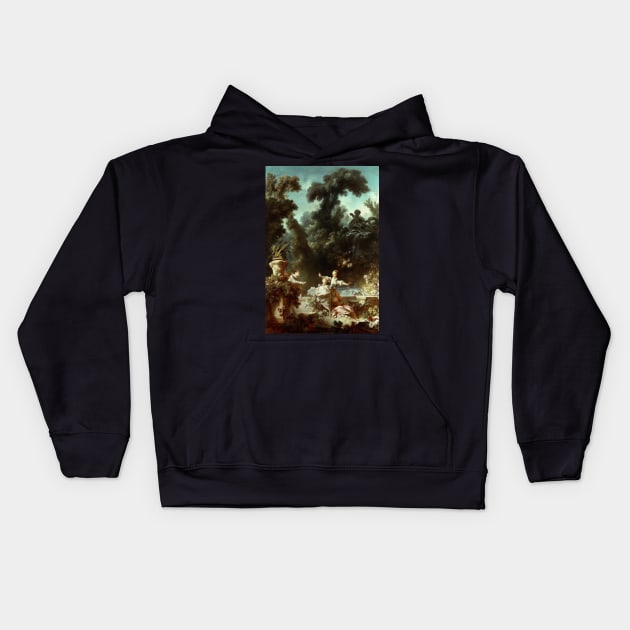 The Progress of Love: The Pursuit - Jean-Honoré Fragonard Kids Hoodie by themasters